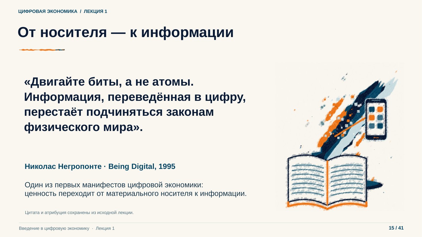 Слайд 15. От носителя — к информации