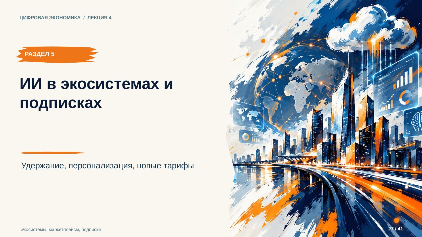 Слайд 27. ИИ в экосистемах и подписках