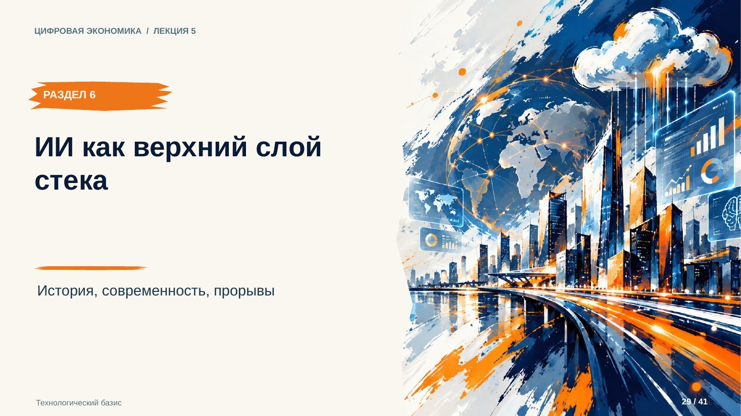Слайд 29. ИИ как верхний слой стека