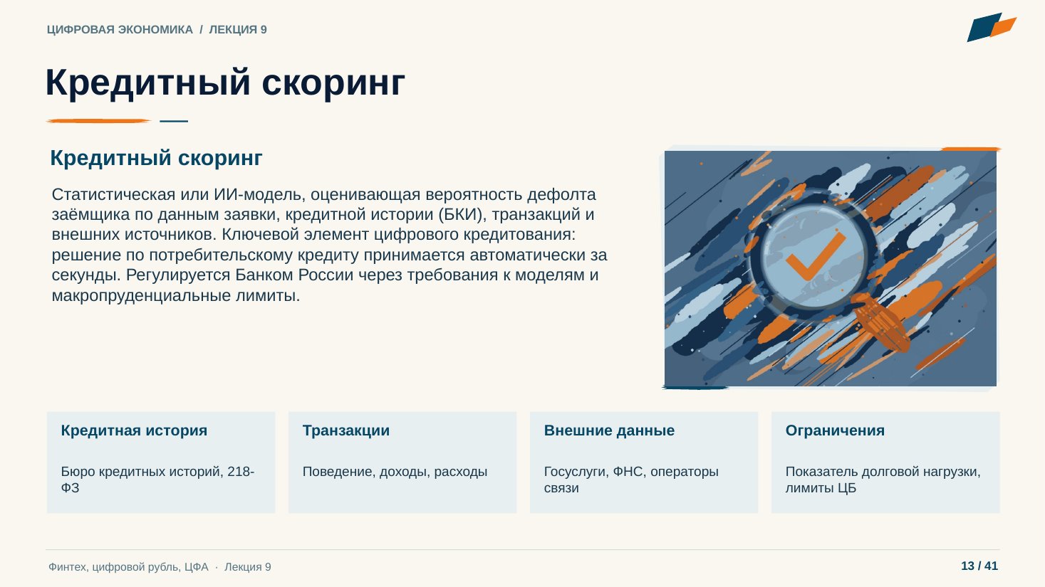Слайд 13. Кредитный скоринг