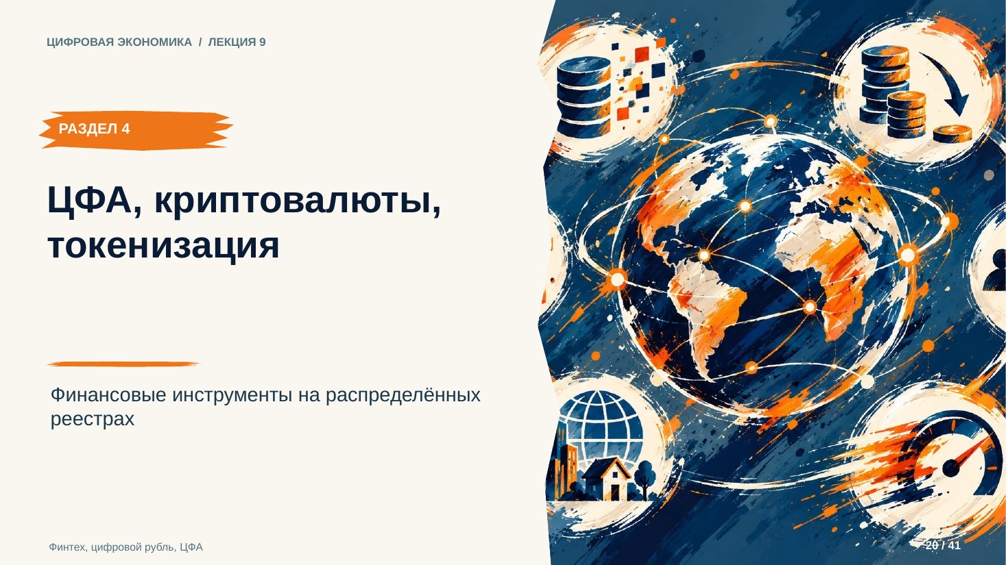 Слайд 20. ЦФА, криптовалюты, токенизация