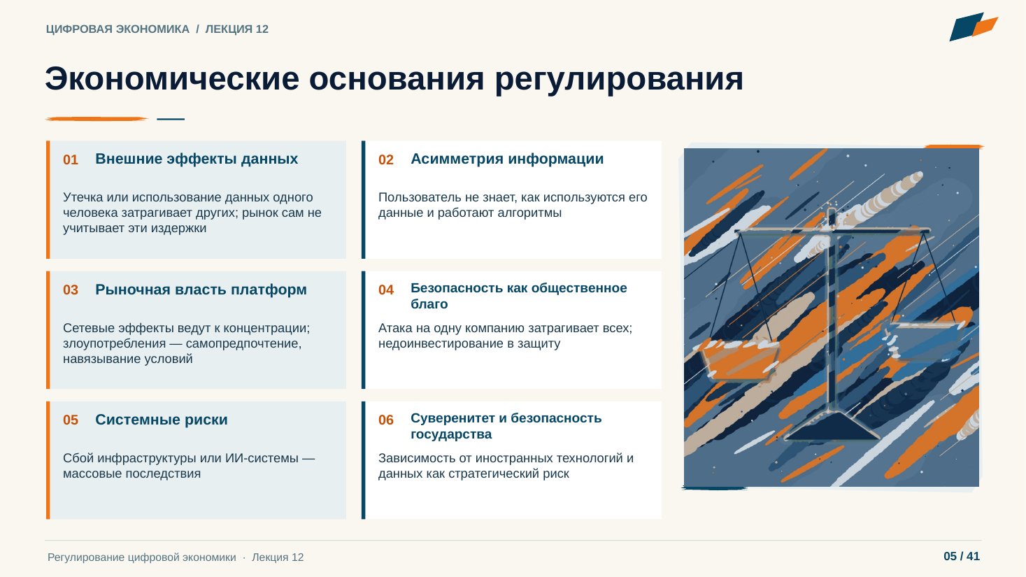 Слайд 5. Экономические основания регулирования