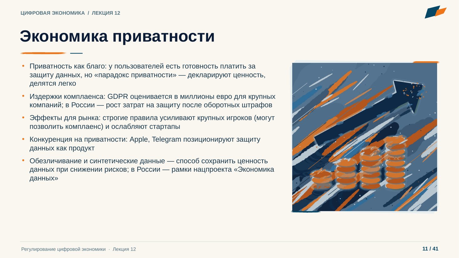 Слайд 11. Экономика приватности