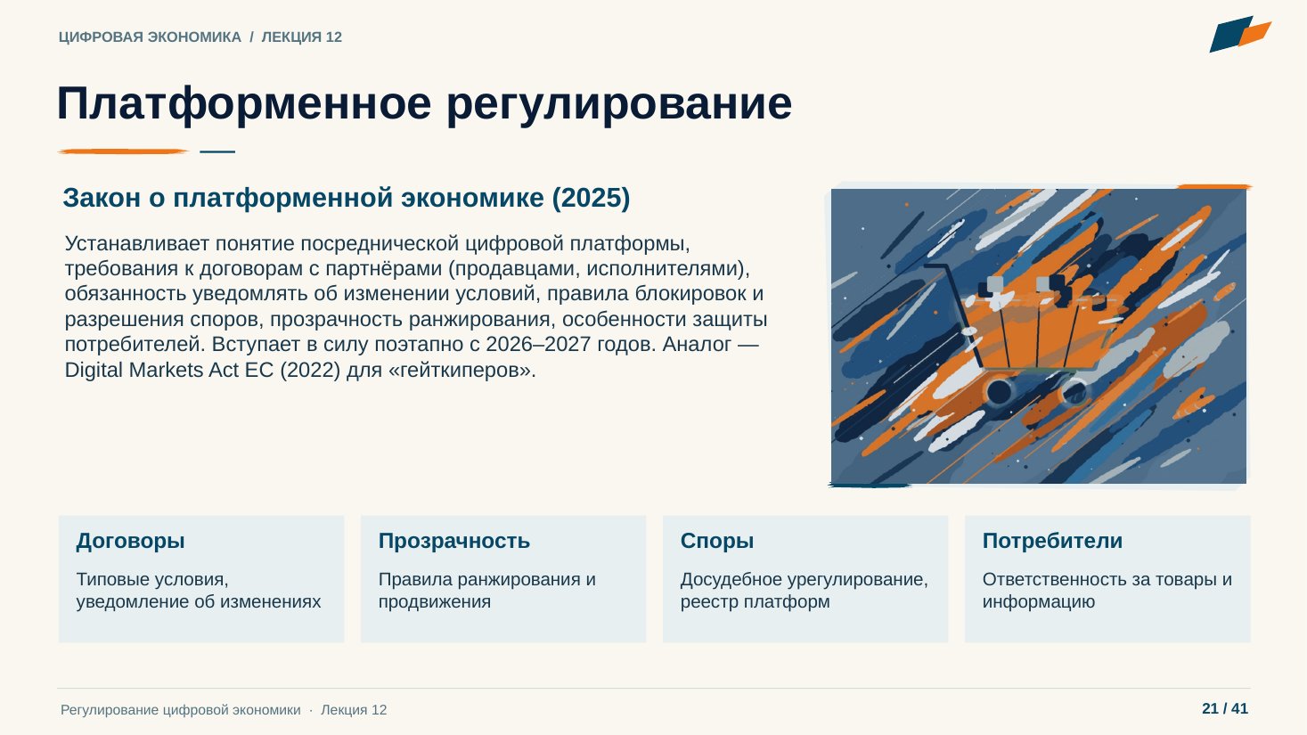 Слайд 21. Платформенное регулирование