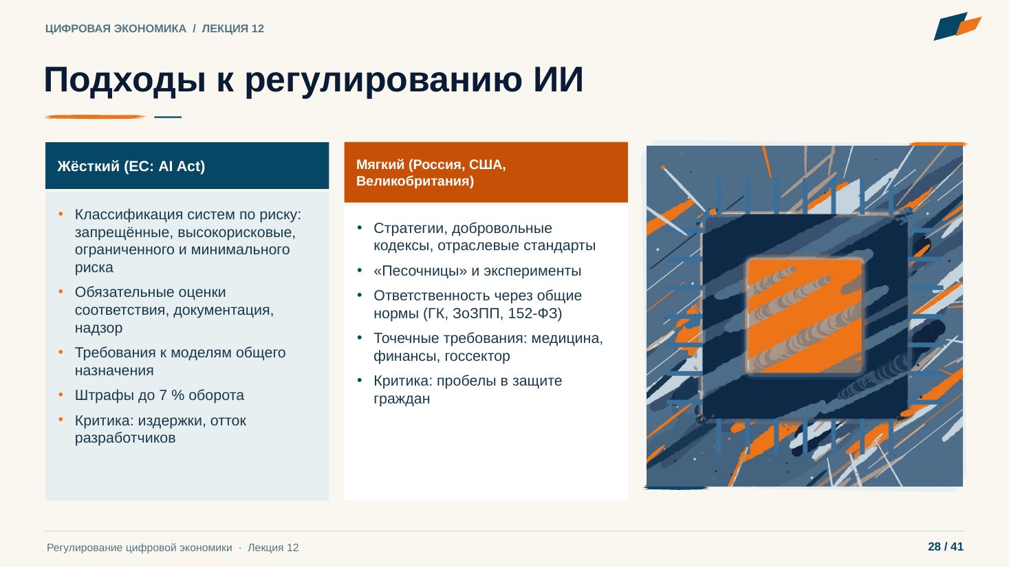 Слайд 28. Подходы к регулированию ИИ