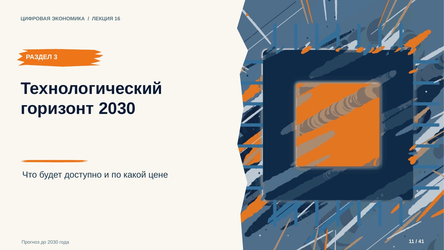 Слайд 11. Технологический горизонт 2030